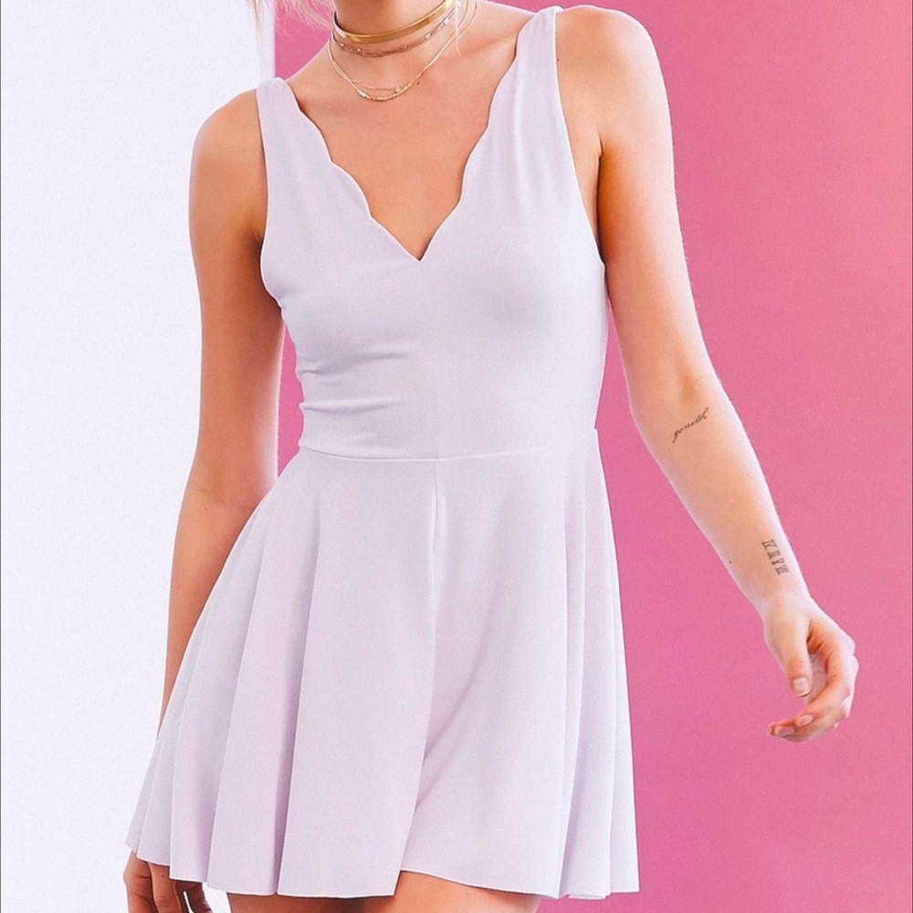 urban outfitters scalloped romper